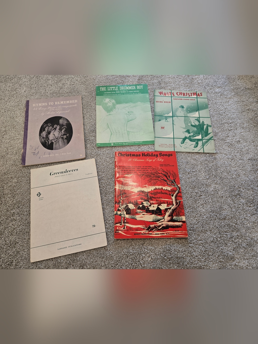 Christmas Holiday Songs Vintage Red Sheet Music Book Sets